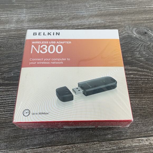Belkin N300 High Performance Wireless Wi-Fi USB Adapter New NIB - Picture 1 of 3